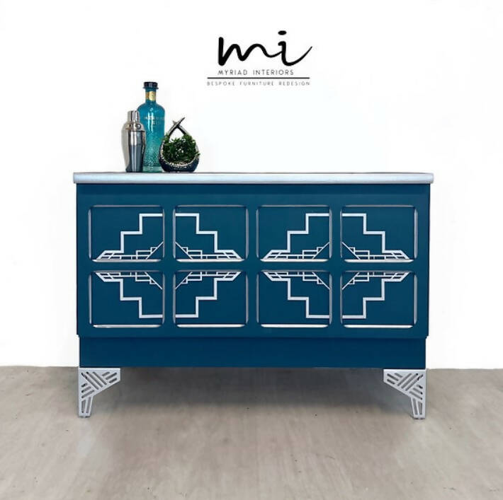 Refurbished Blue Nathan Sideboard