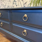 Blue Vintage Stag 6 Drawer Sideboard