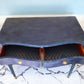 Navy Blue Vintage Console Hallway Table with Gold Accents