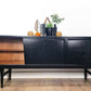 Black and teak midcentury modern sideboard