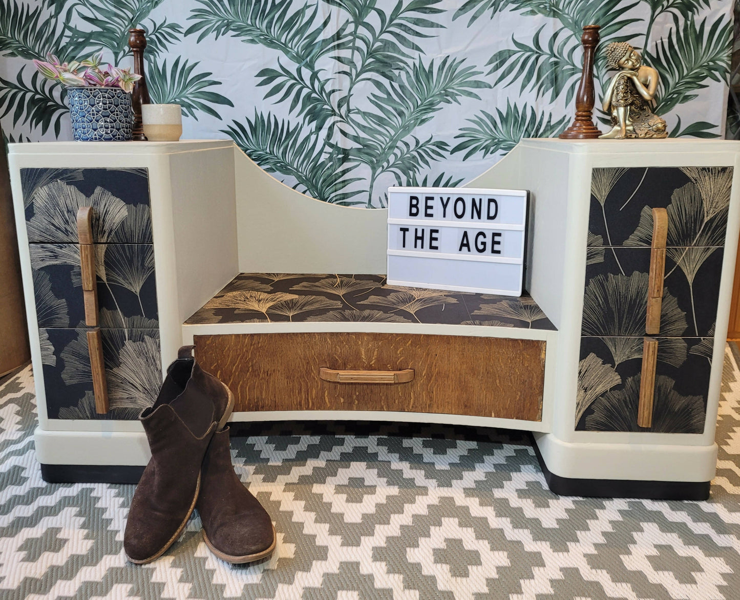 Vintage Solid Wood Hallway Bench