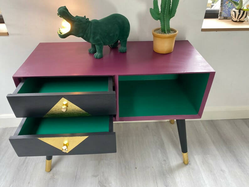 Purple console table