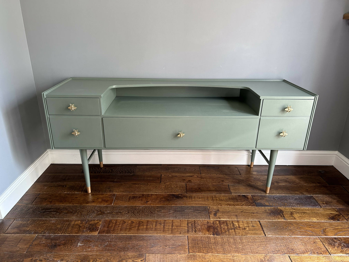 **NOW SOLD**Restyled Meredew furniture sideboard in Serenity green Satin