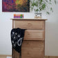 Stag Minstrel rustic, weathered style bedside table, Stag drawers natural colour
