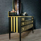 MADE TO ORDER: Original Vintage Painted Dressing Table, Art Deco Inspired Refinished Dressing Table in Black and Gold Leaf & stencilling, Hallway Table