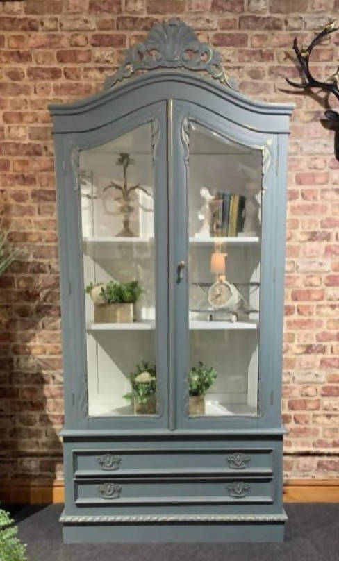 Gustavian French vintage armoire Louis style display cabinet - similar items available