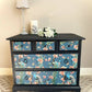 Black and Blue Stag Chest of Drawers/Blue/Peacock