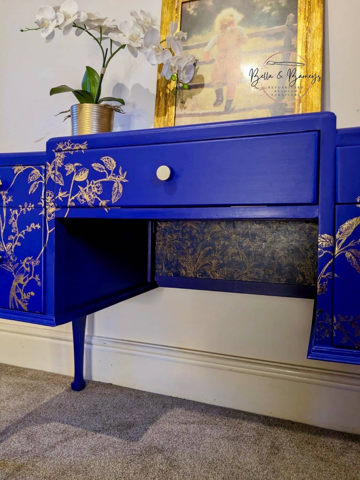 Blue Floral Vintage Dressing Table