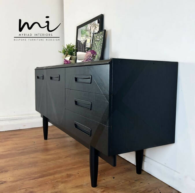 Black credenza 2024 with drawers