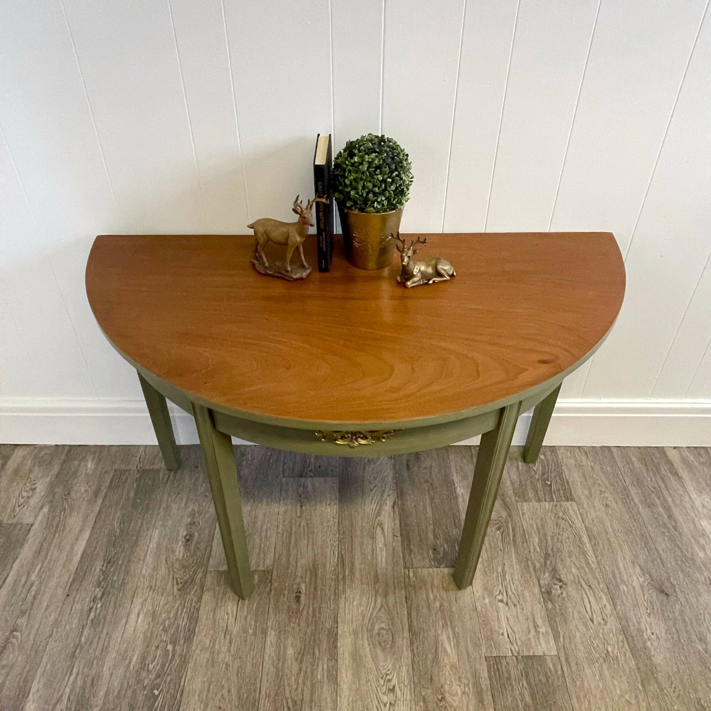 Green Half Moon mahogany Console Table