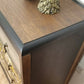 Bespoke Modern Vintage Chest of Drawers Hand painted, Fabric Decoupage Black and Mustard