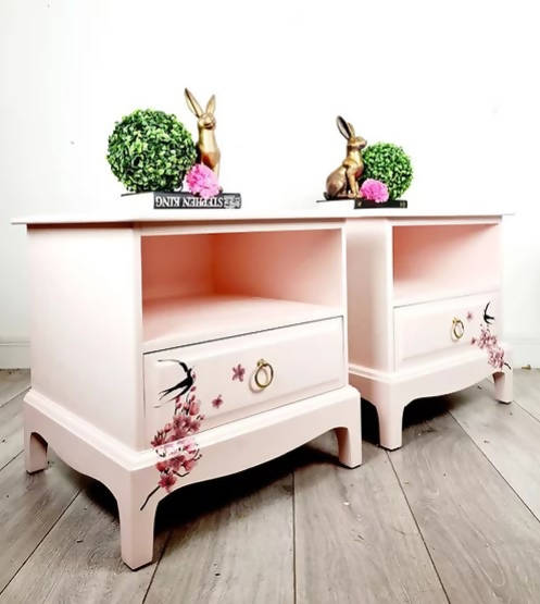 Stag Vintage Pink Bedside Cabinets