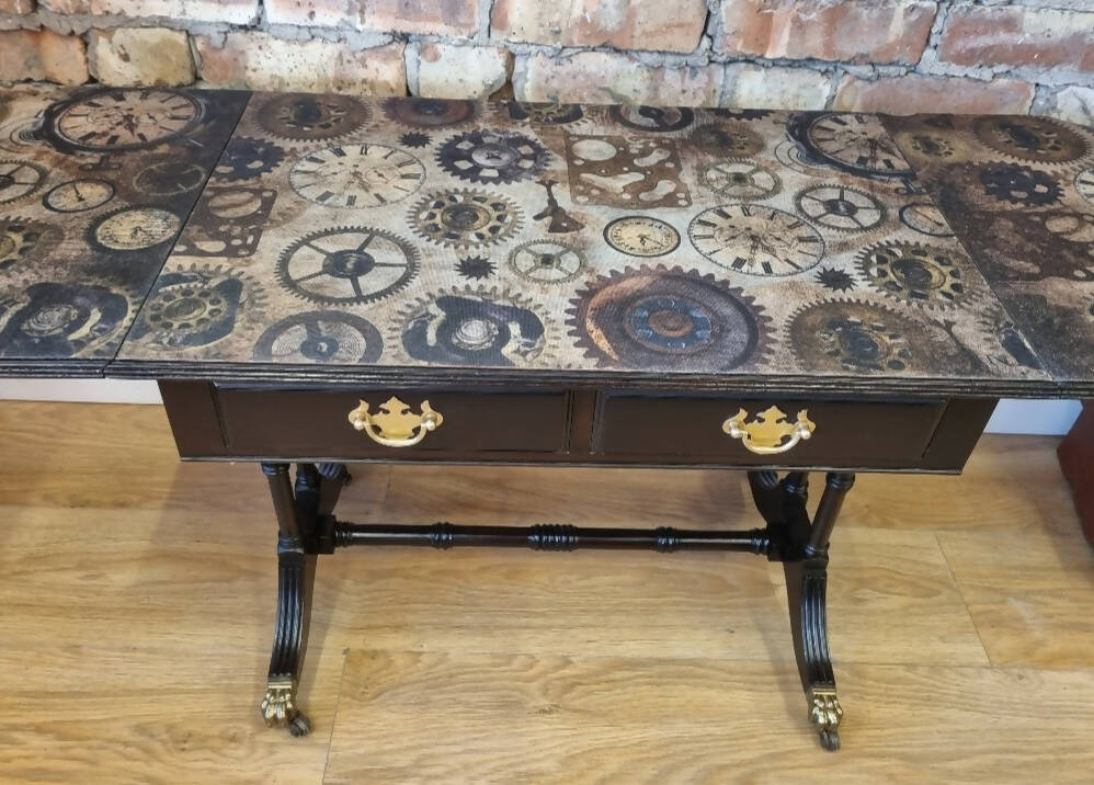 *NOW SOLD* Upcycled Refinished Vintage Drop Leaf Lamp Table/Sofa Table/Side Table with Drawers