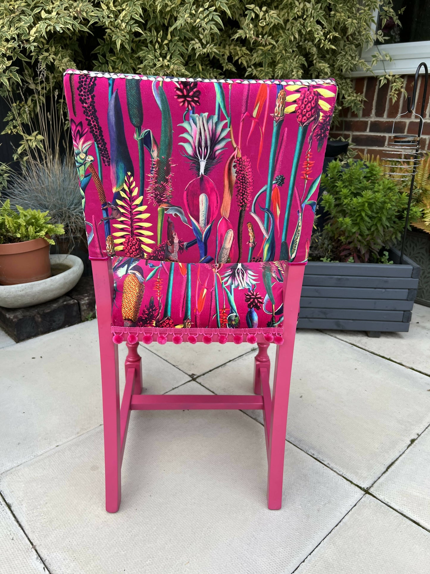 Pink Botanical Occasional Chair