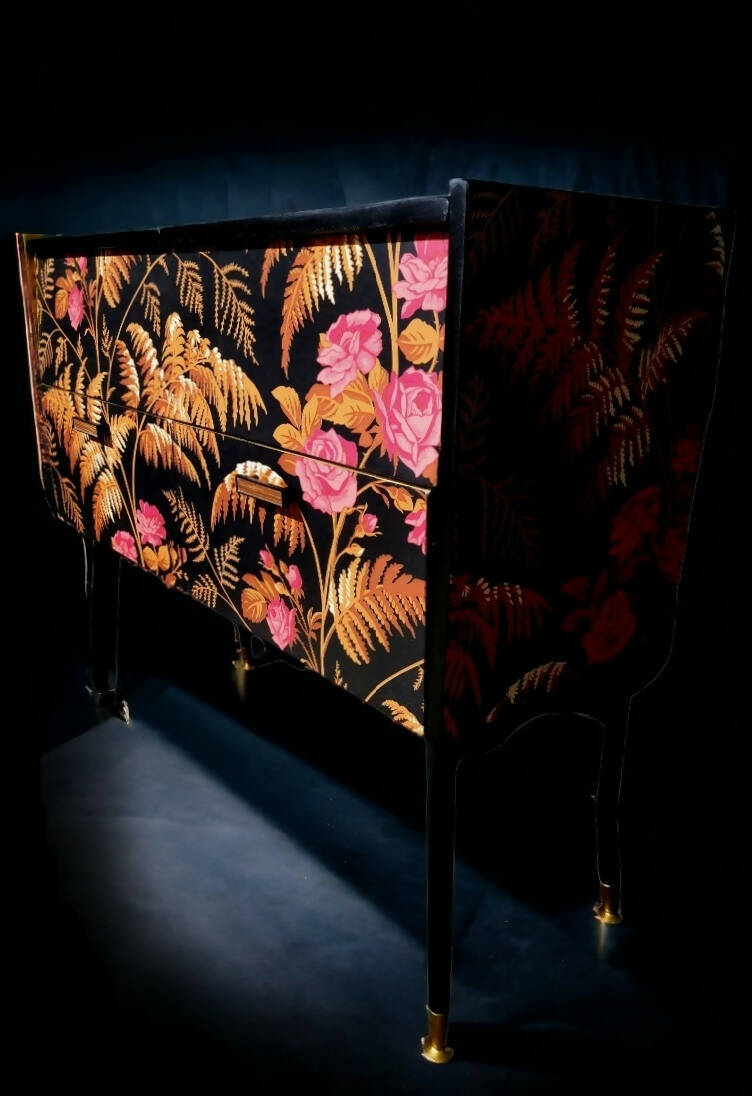 The Sylvester Floral Mid Century Cabinet