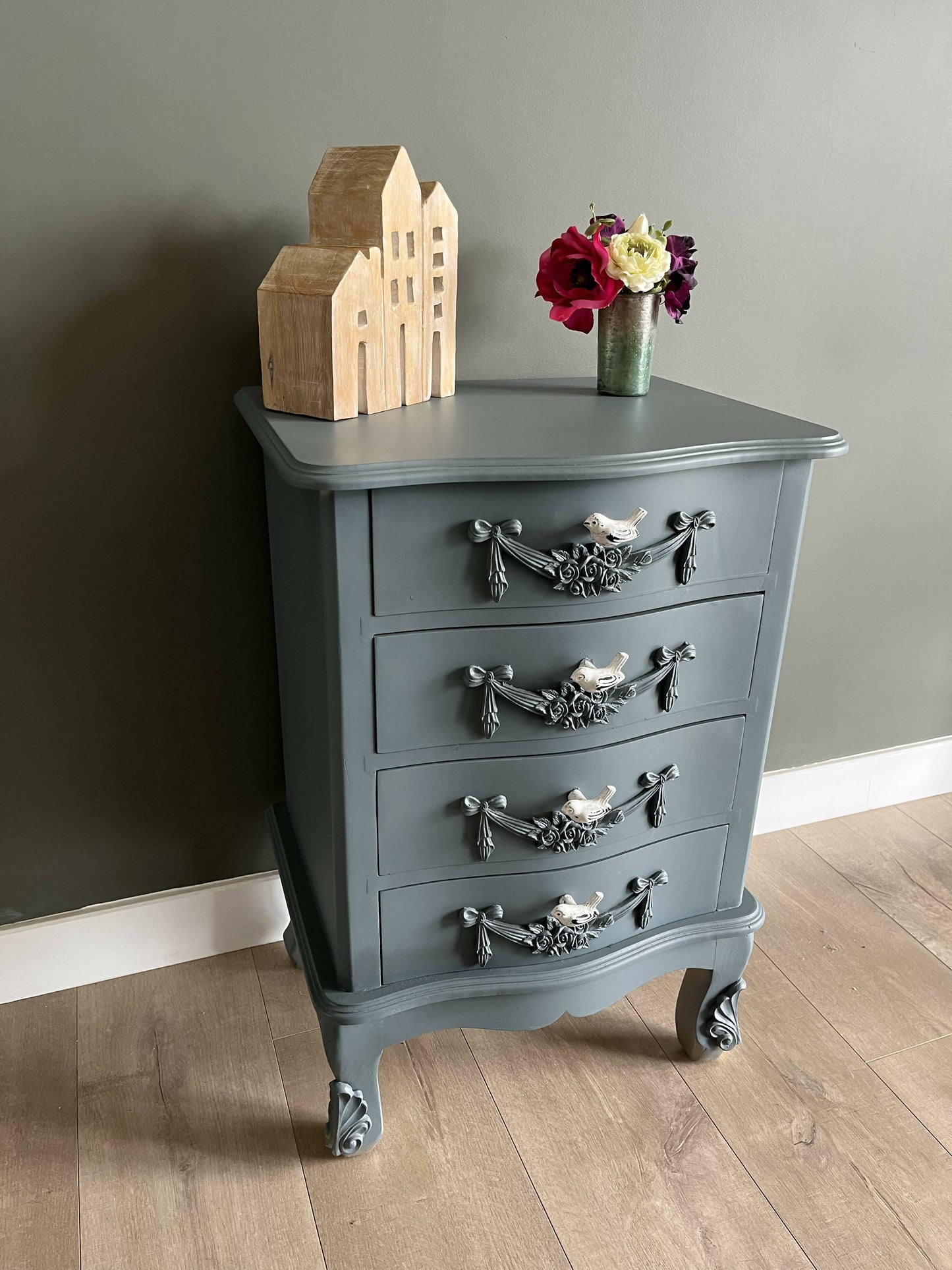 Unique slate grey drawer unit