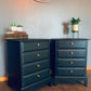 Pair of Black Vintage 4 drawer Bedside Cabinets