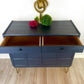 Nathan Navy Blue Squares Sideboard / Cocktail Cabinet