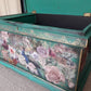 Storage box, bench, ottoman, pine blanket box, vintage chest, upcycled painted to order. Bespoke service Pls msg