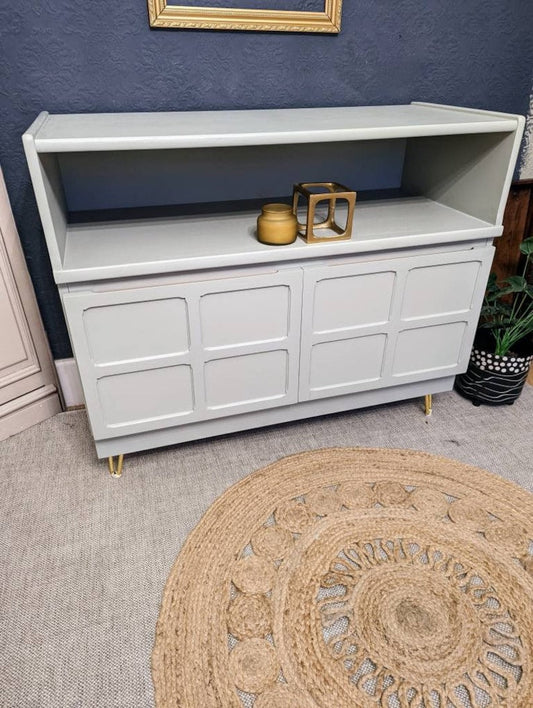 Painted mcm sideboards, tv stand or drinks cabinets with hairpin legs.