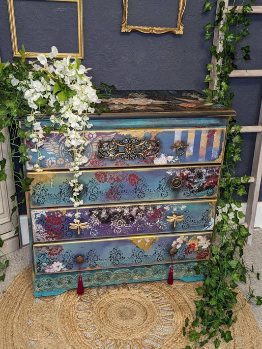Bohemian chests of drawers created to order from quality vintage furniture. Painted and embellished. Various sizes, bespoke service. Pls msg