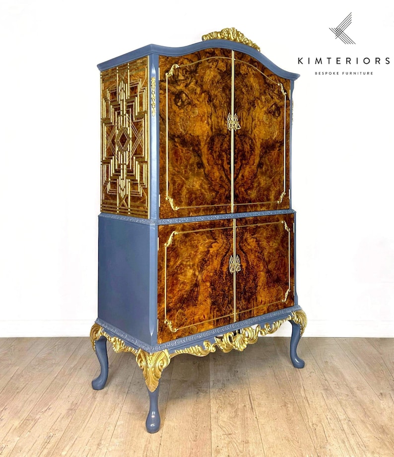 Art Deco Queen Anne Cocktail Cabinet - made to order