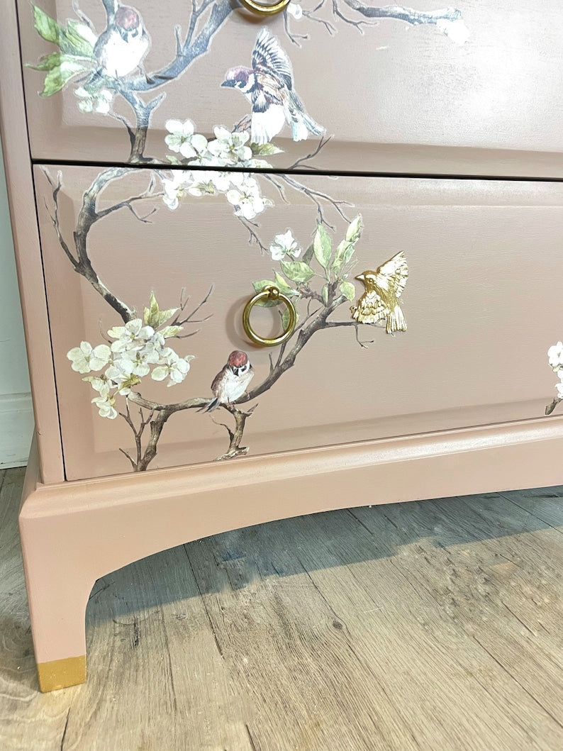 French Style Pink Stag Chest of drawers