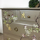 French Stag Minstrel Neutral Blossom 6 Drawer Chest of drawers