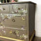 French Stag Minstrel Blossom 6 Drawer Chest of drawers
