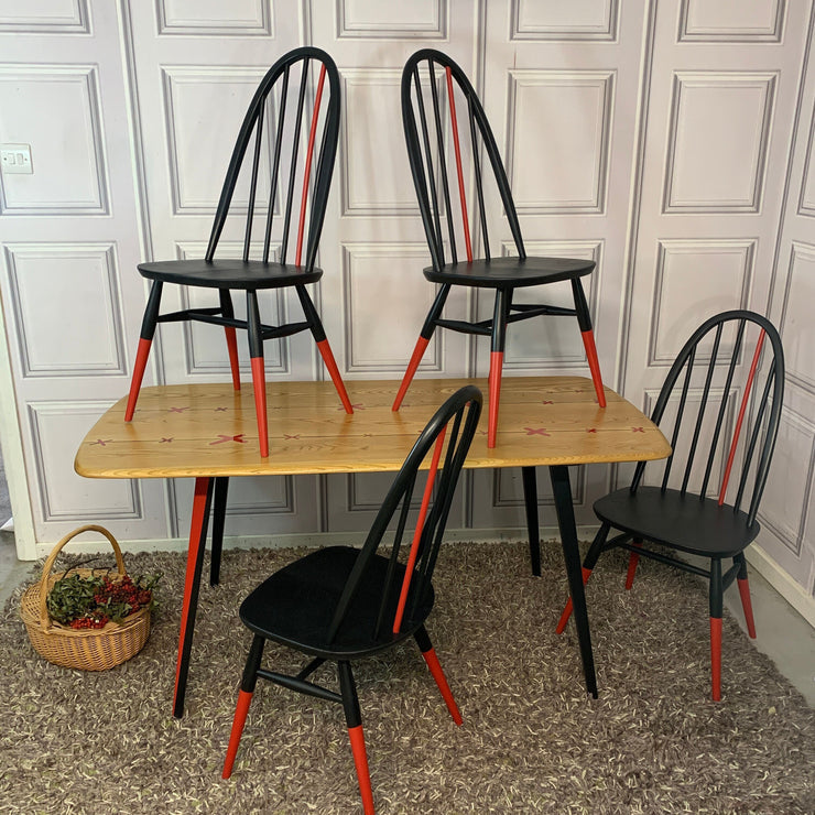 Black ercol online dining chairs