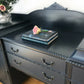 Large Vintage Chippendale style Sideboard/Buffet in Dark Blue with Silver Glaze highlights (Victor)