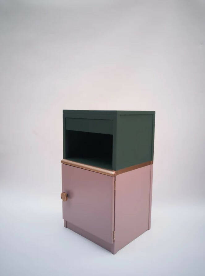 Art Deco Pink Bedside Cabinet