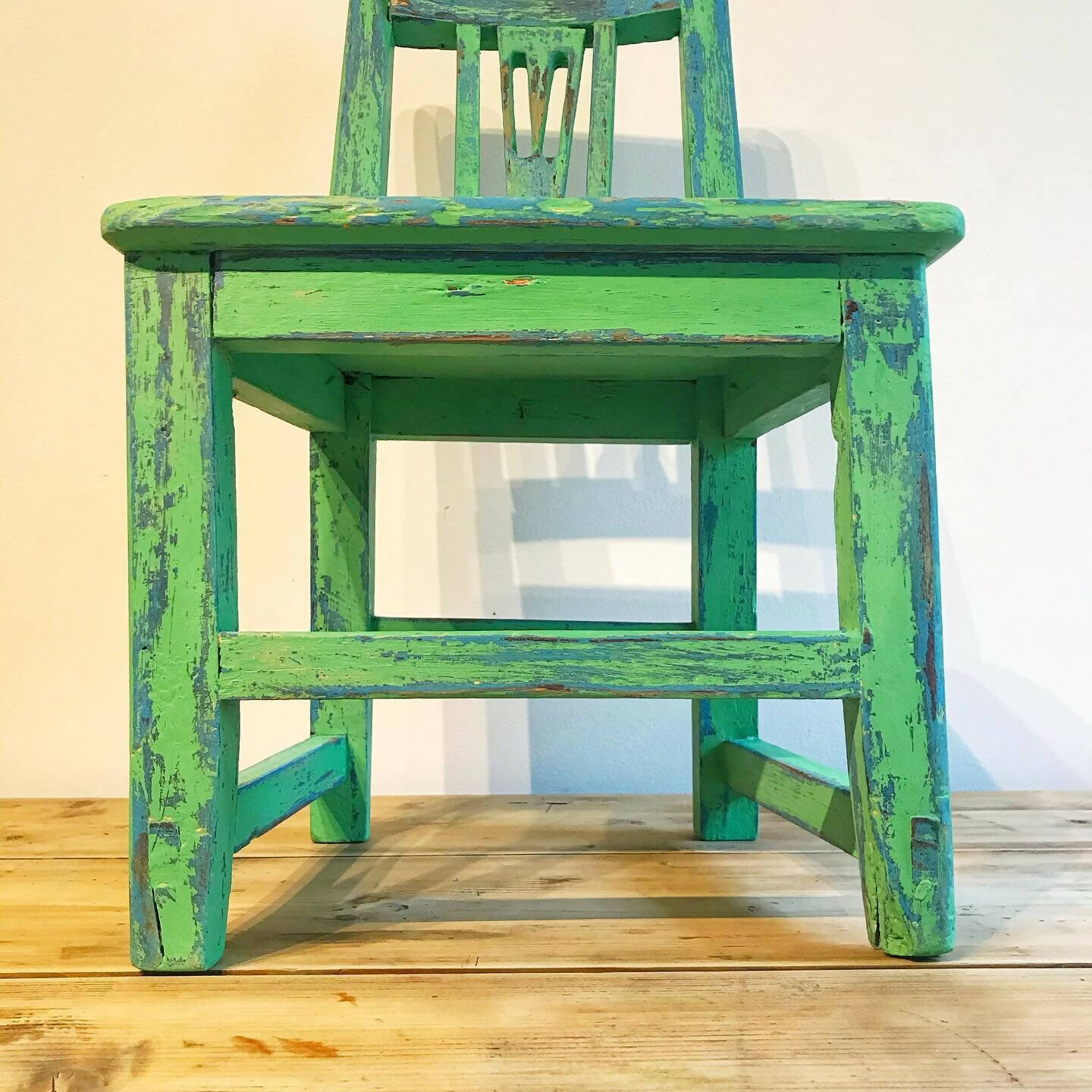 Vintage nursery chair - Chippy Paint - green and blue