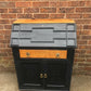 Small Vintage Writing Bureau Handpainted in Dusky Black