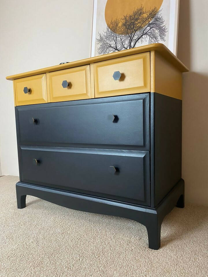 Funky 'Dipped' effect Refinished Stag Chest of Drawers