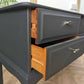 Stag minstrel black grey sideboard, spray painted retro console table, wood 6 drawers chest of drawers, dressing table
