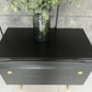 Refurbished mid century modern black and gold chest of drawers