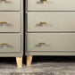 Pair of Four Drawer Chests of Drawers in Green Grey, Mid-Century