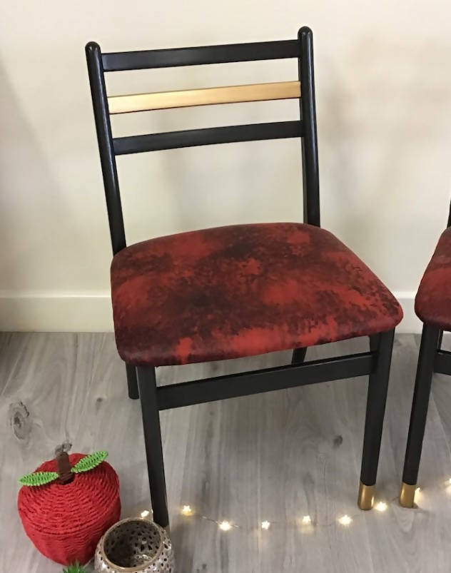 Pair of Red Vintage Dining Chairs