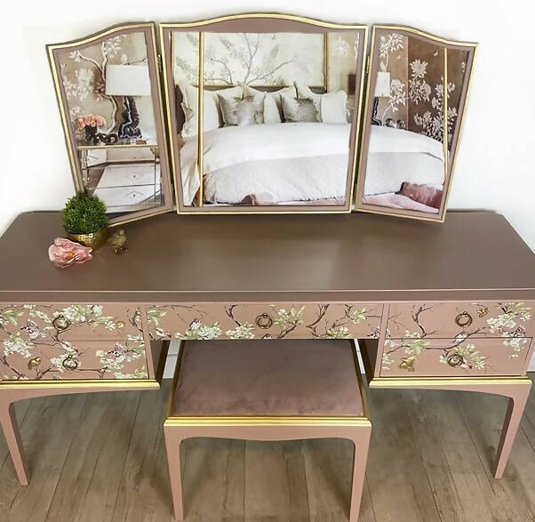 Pink and Gold Stag Dressing Table