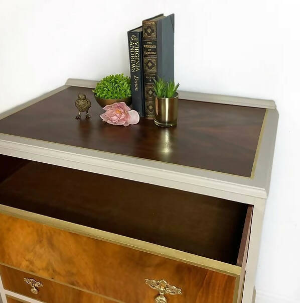 Neutral and Gold Chest of Drawers