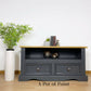 Vintage Grey Wooden TV Cabinet Drawers