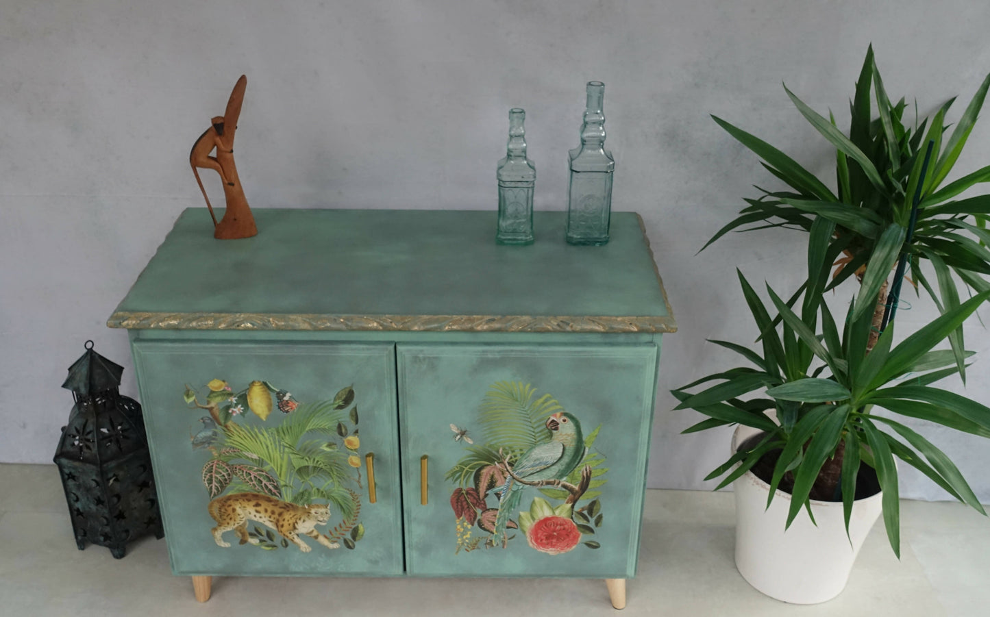 Tropical Jungle-Themed Two Door Cupboard