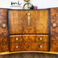 Refurbished vintage Beautility cocktail cabinet, Art Deco, hand painted, drinks cabinet, gin bar, burr walnut - commissions available -