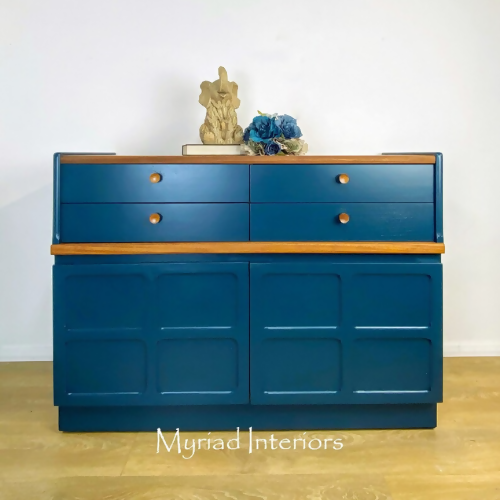 Navy Blue Nathan Squares Sideboard / Drinks Cabinet