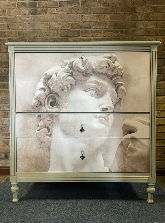 Secrétaire desk, Writing desk depicting Michelangelo’s David