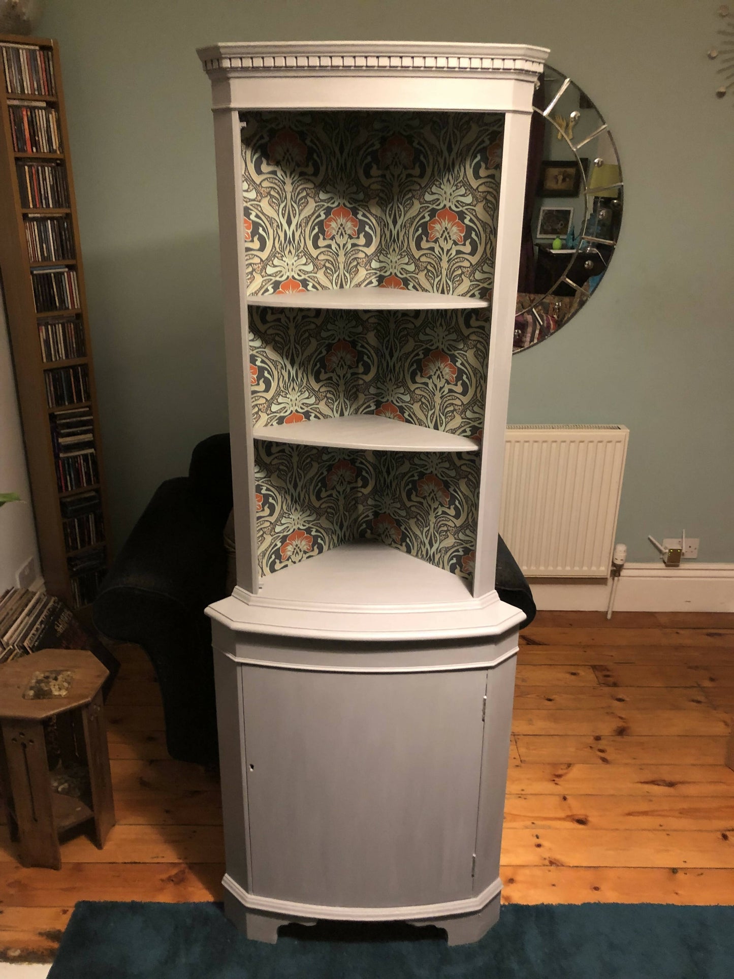 Vintage Corner cabinet, upcycled.