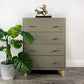 Four Drawer Chest of Drawers in Green Grey, Mid-Century