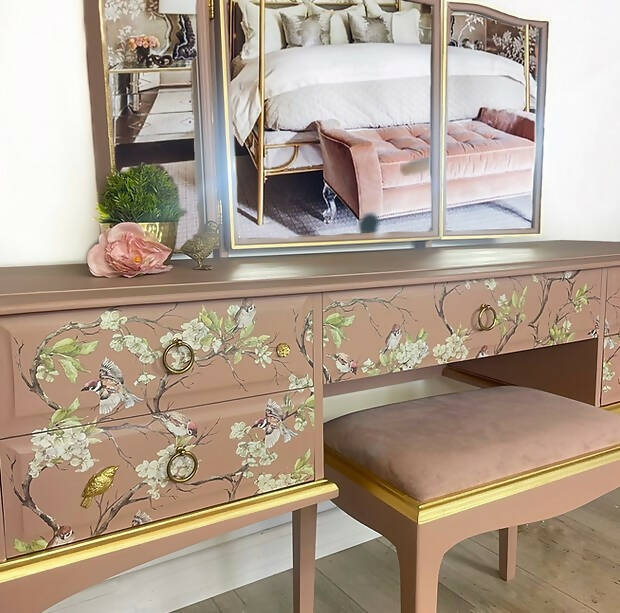 Pink and Gold Stag Dressing Table