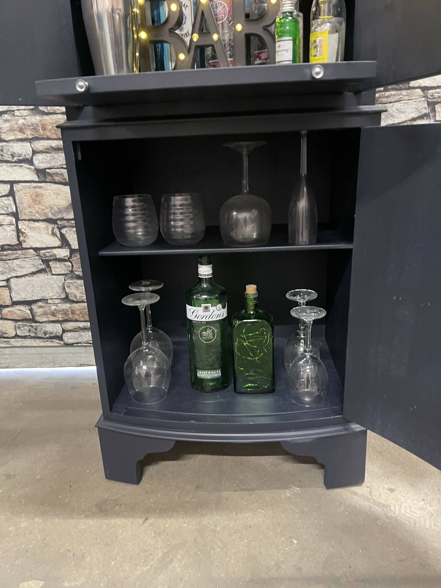 Dark blue drinks cabinet/ display cabinet